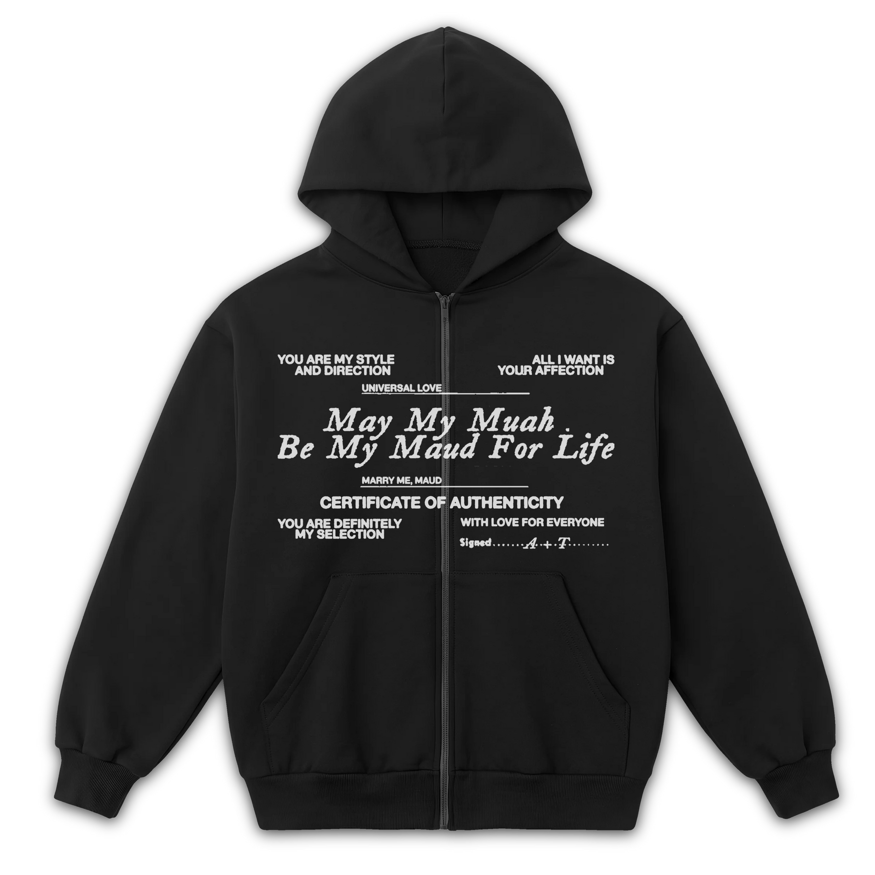 Pull Together Zip Up - Black - Front