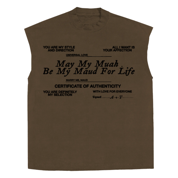 Pull Together Sleeveless Tee - Brown - Front