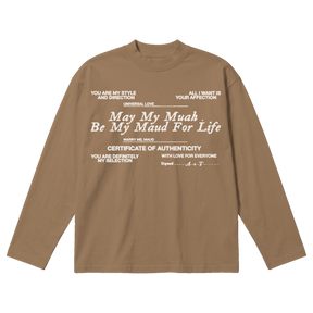 Pull Together Baggy L/S Tee - Latte - Front
