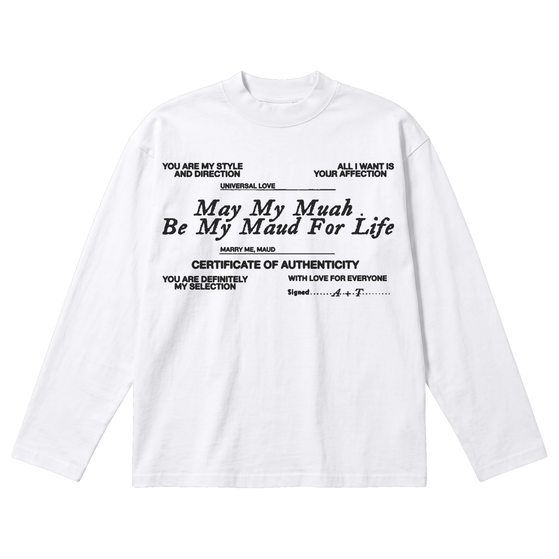 Pull Together Baggy L/S Tee - White - Front