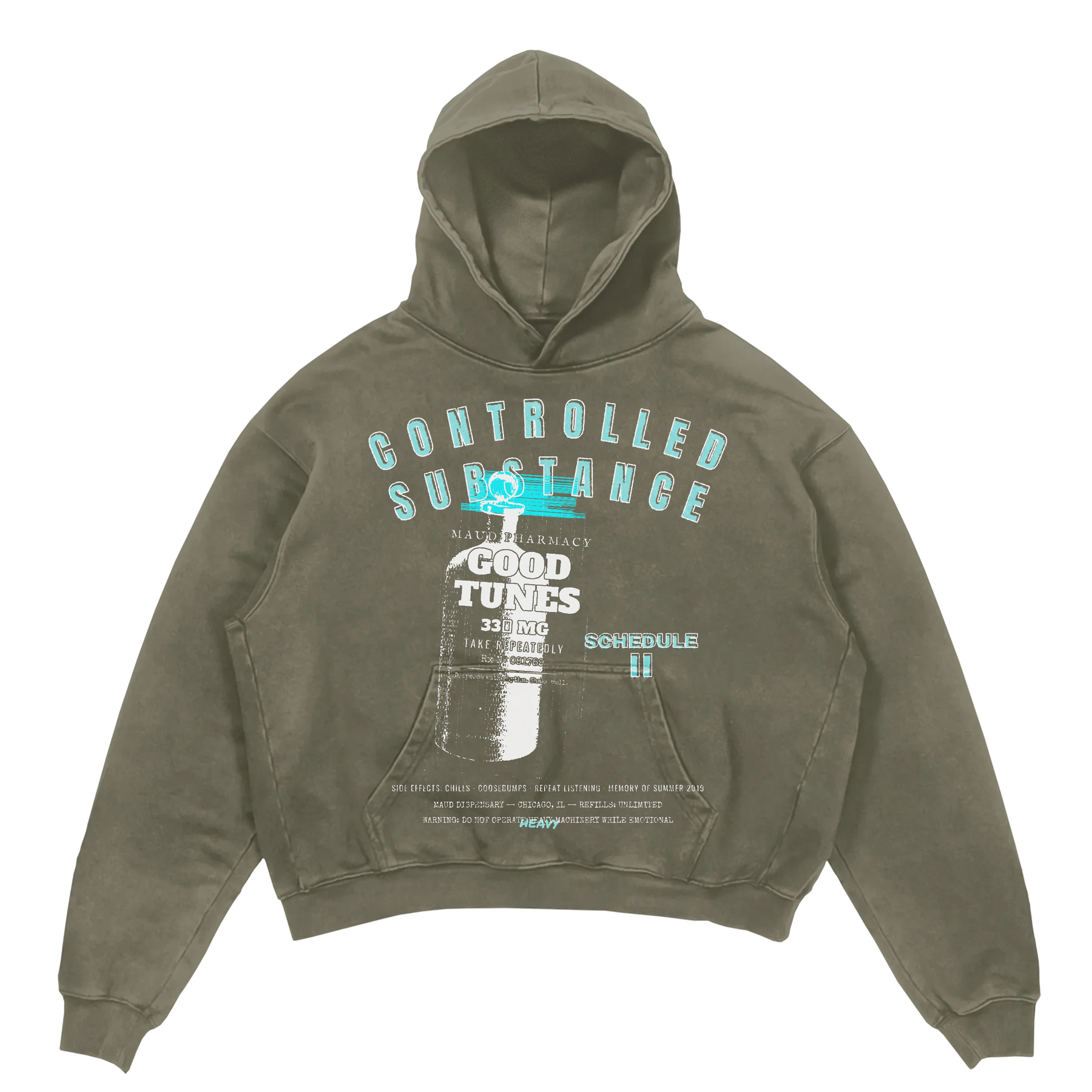 Schedule II Hoodie - Olive - Front