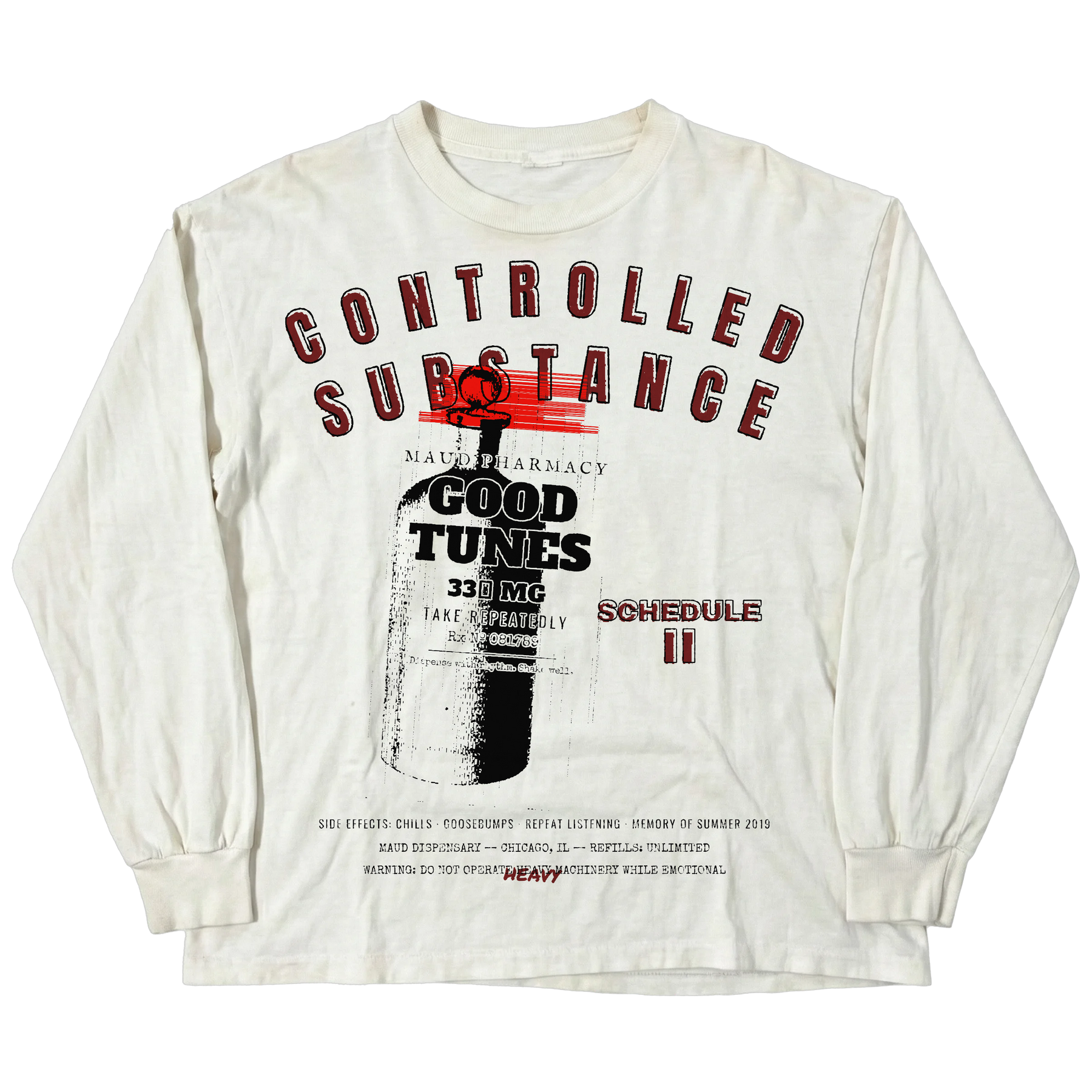 Schedule II L/S Tee - White - Front