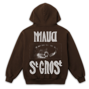St Ghost Zip Up - Brown - Back