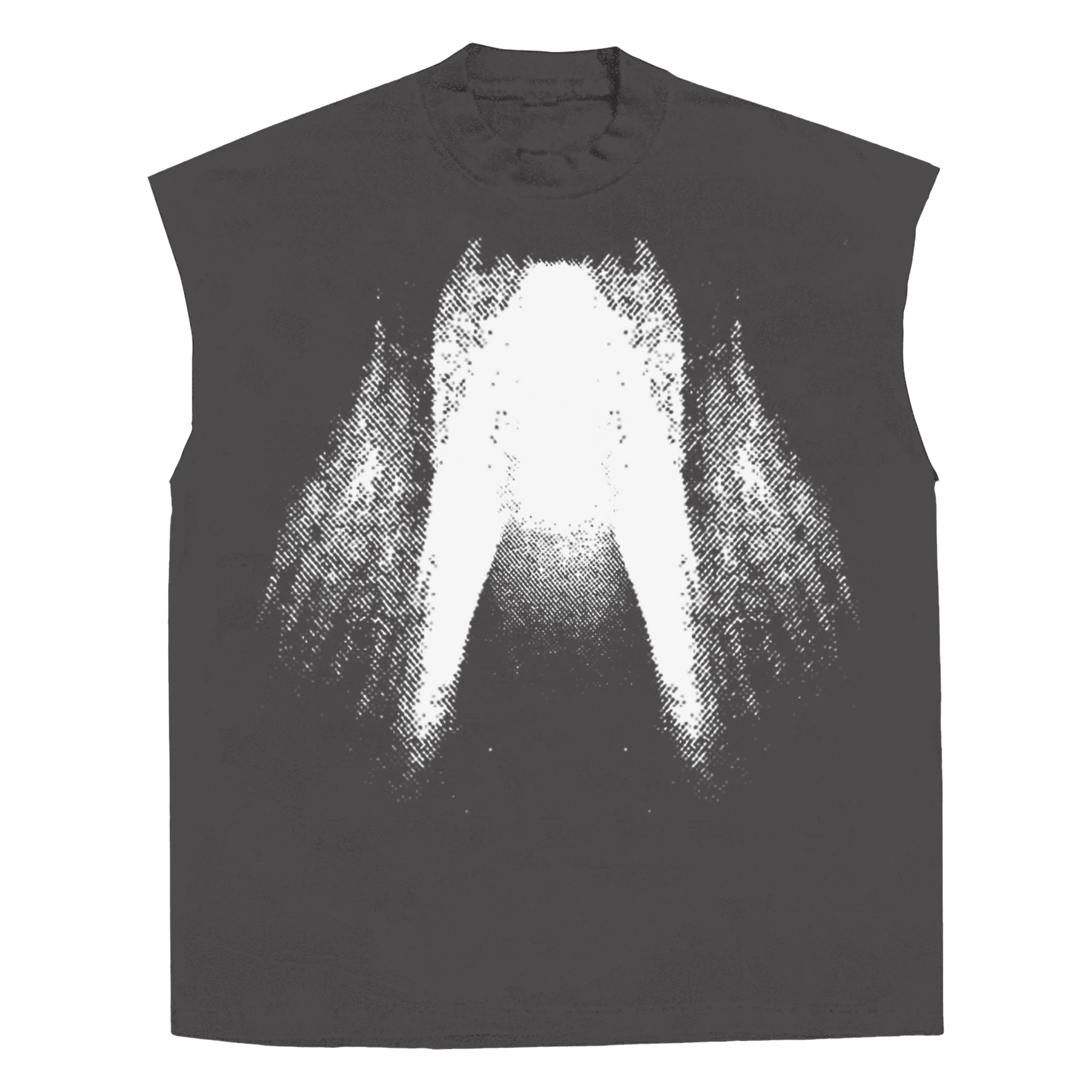 St Ghost Sleeveless Tee - Grey - Front