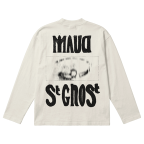 St Ghost Baggy L/S Tee - Off White - Back