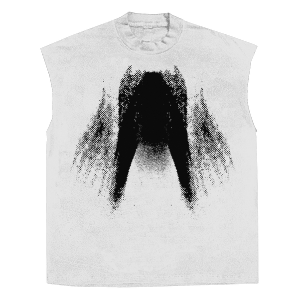 St Ghost Sleeveless Tee - White - Front