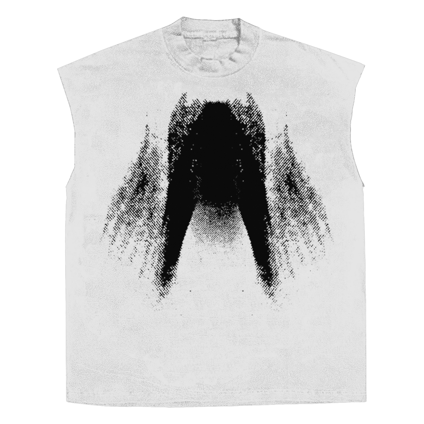 St Ghost Sleeveless Tee - White - Front