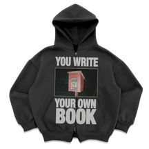 Library Zip Up in grey — YOU WRITE YOUR OWN BOOK little free library graphic