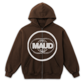 Worldwide Zip Up - Brown - Front