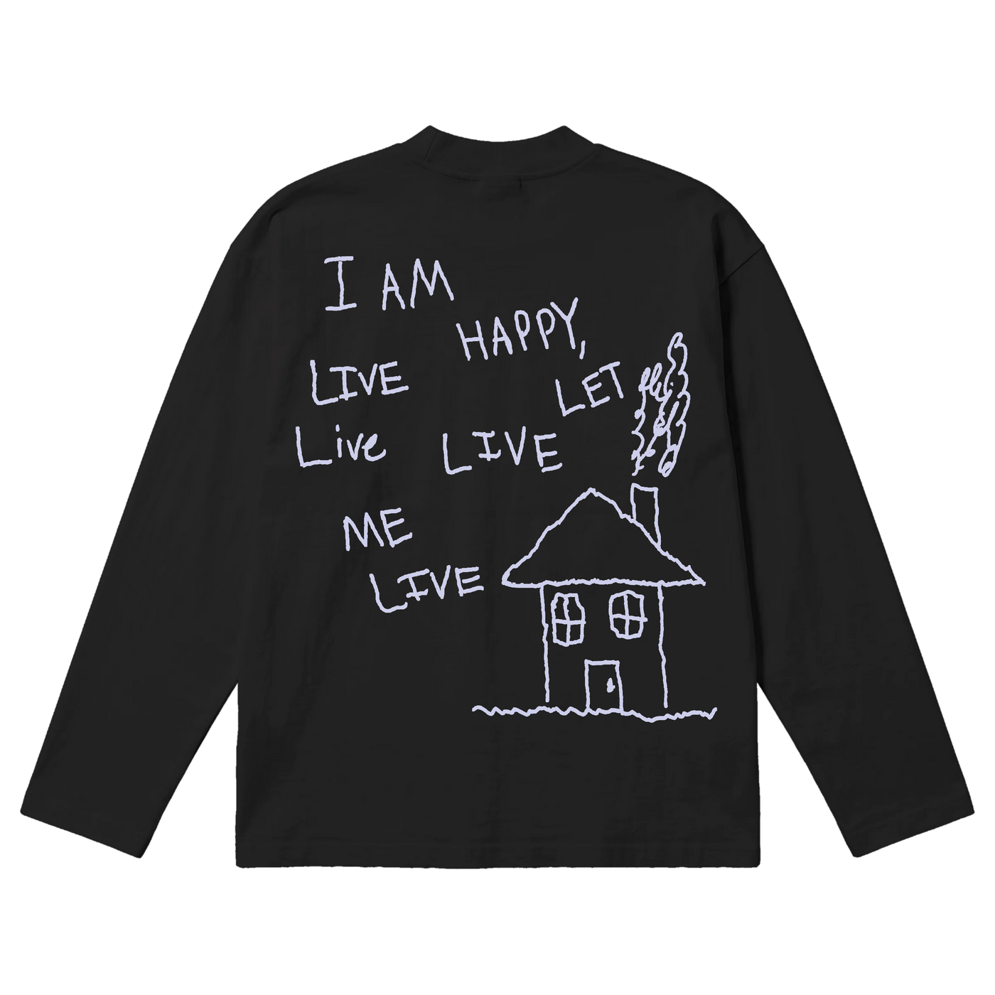 Be Happy Baggy L/S Tee - Black - Back