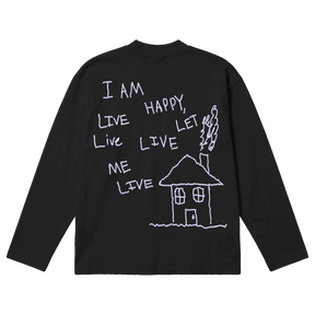 Be Happy Baggy L/S Tee - Black - Back