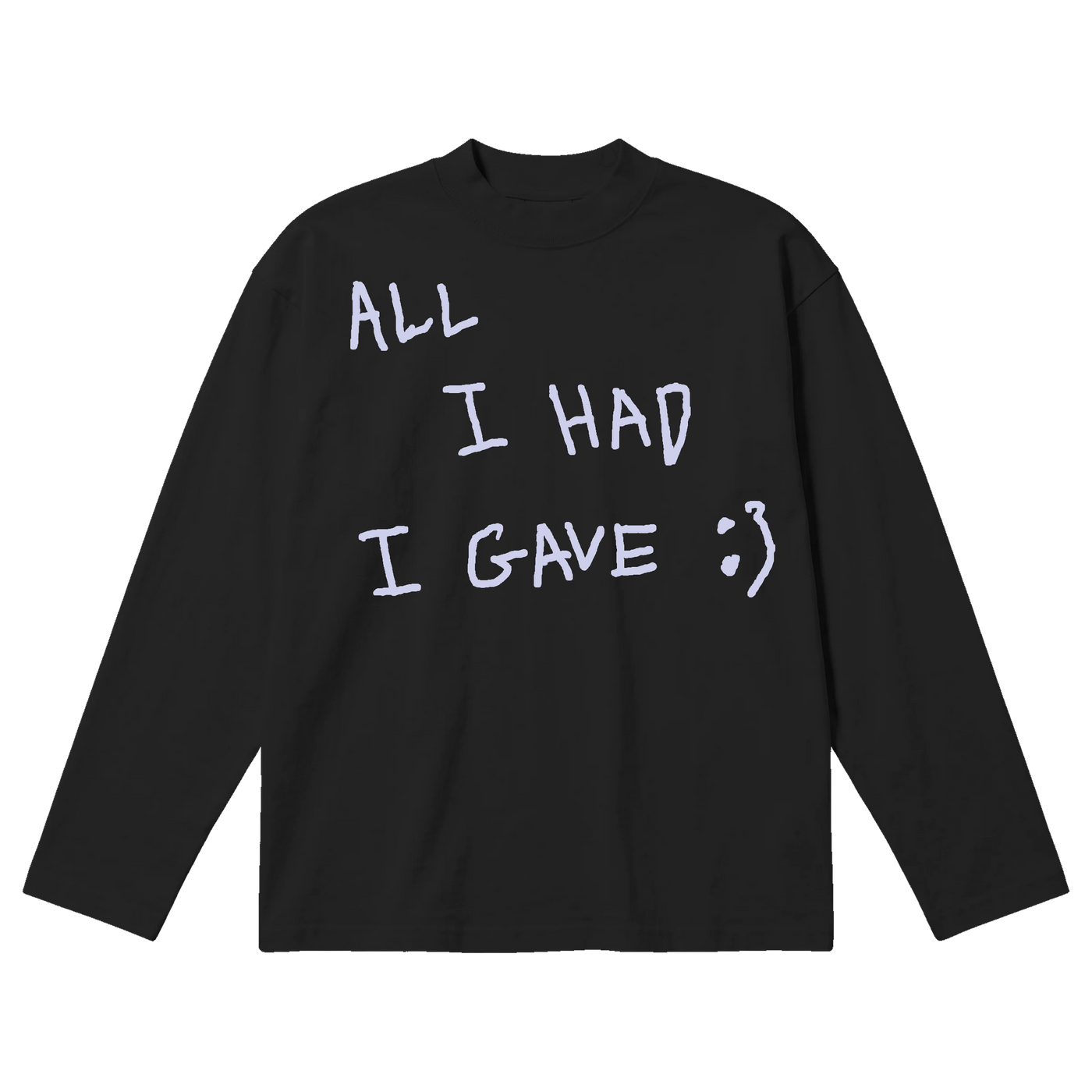 Be Happy Baggy L/S Tee - Black - Front