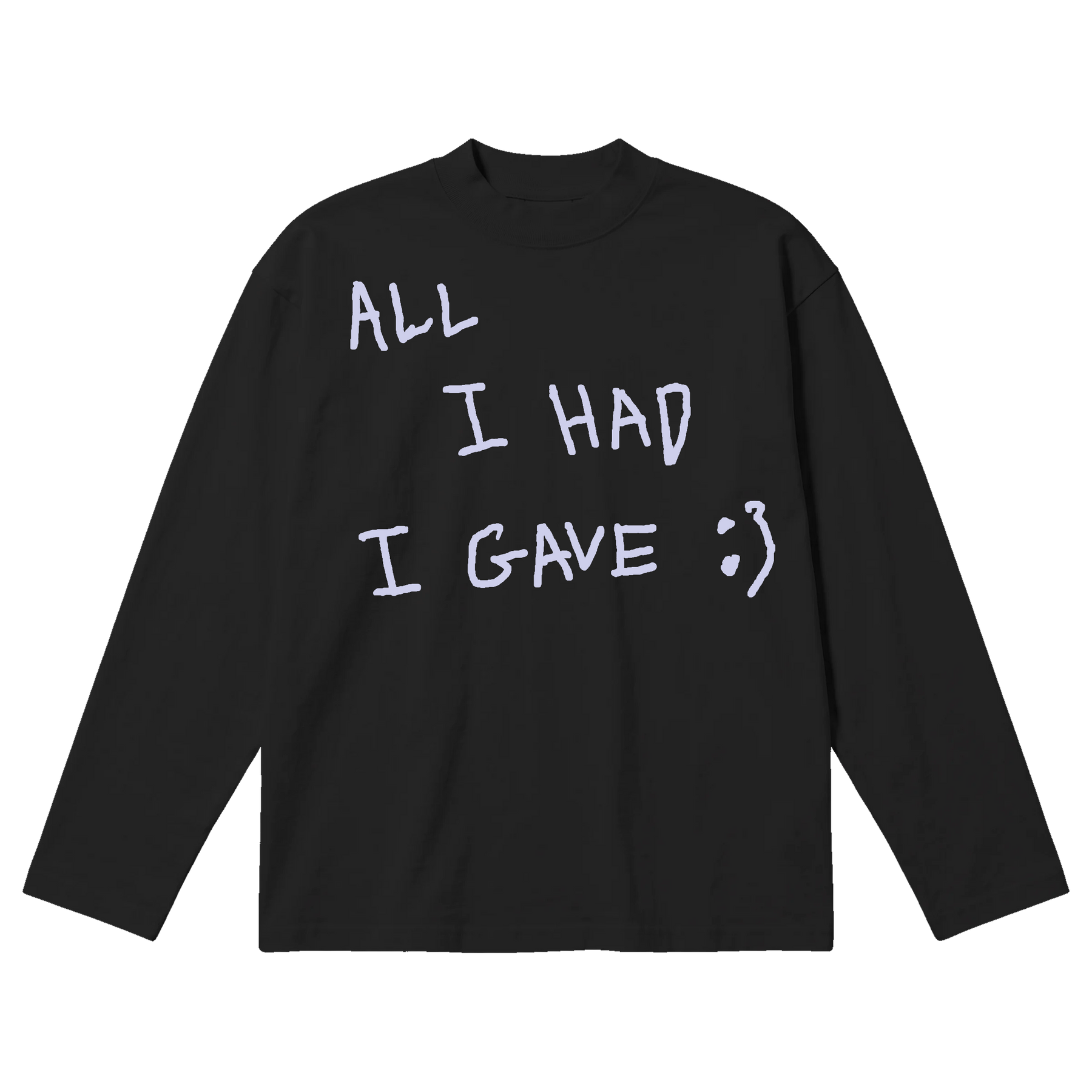 Be Happy Baggy L/S Tee - Black - Front