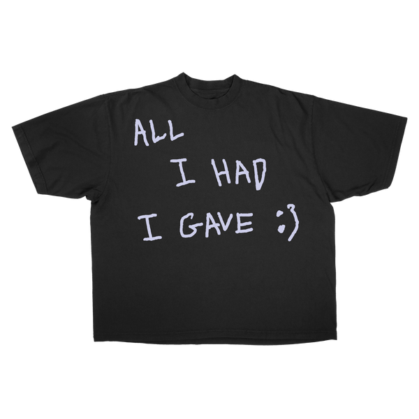 Be Happy Drop Tee - Black - Front