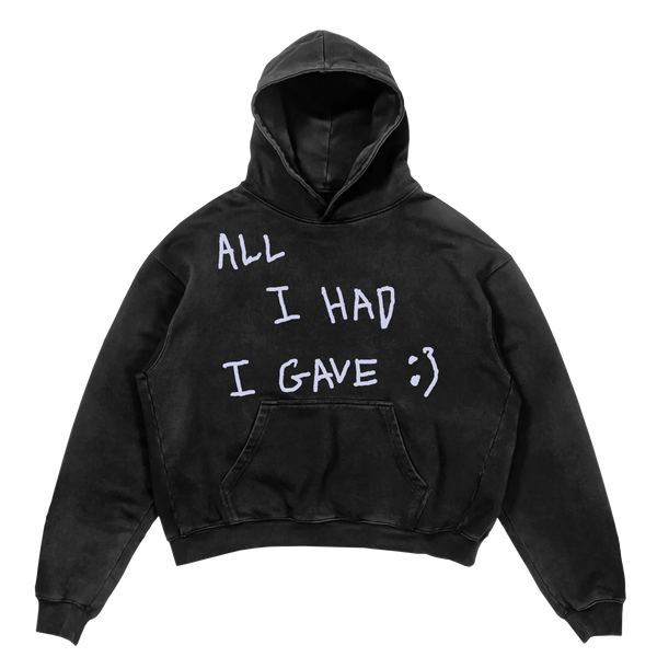 Be Happy Hoodie - Black - Front