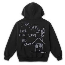 Be Happy Zip Up - Black - Back
