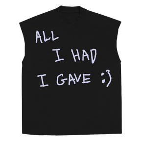Be Happy Sleeveless Tee - Black - Front