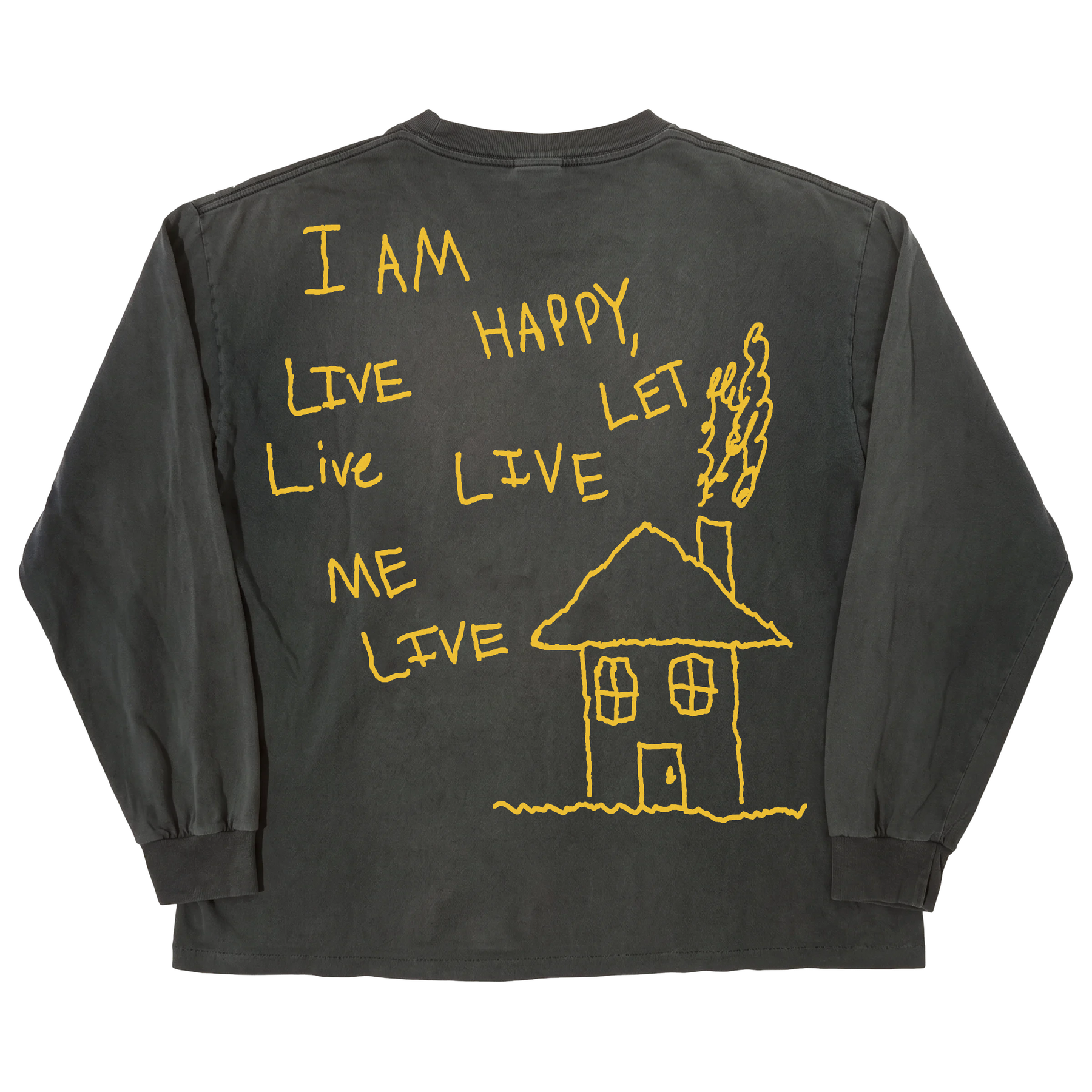 Be Happy L/S Tee - Black - Back