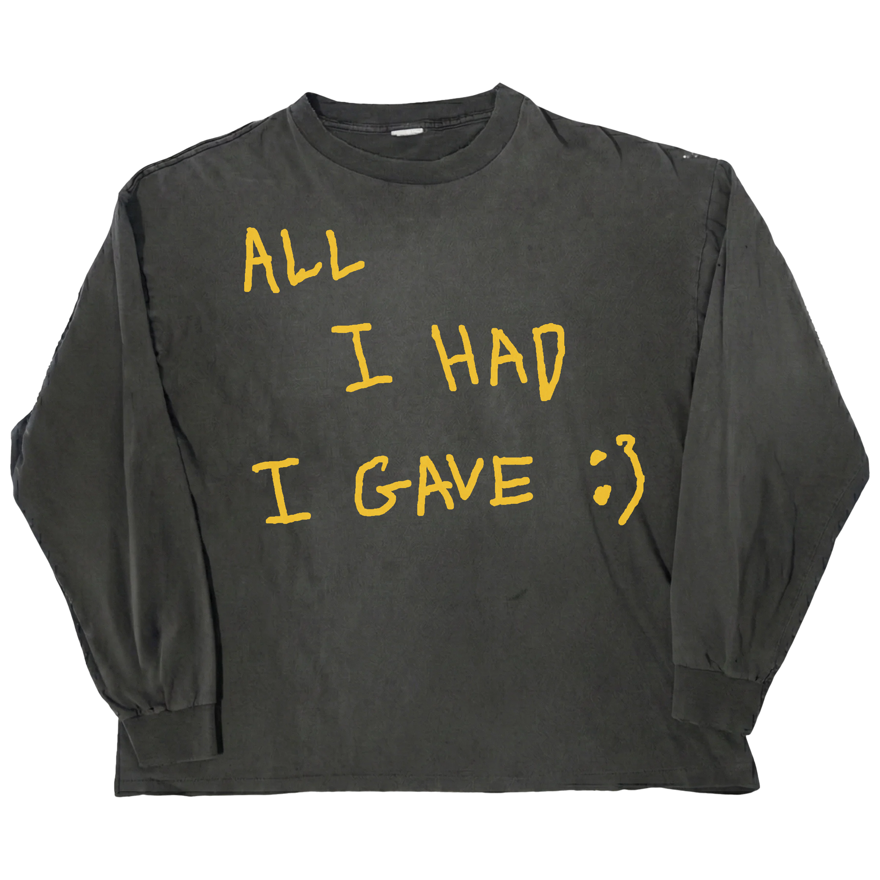Be Happy L/S Tee - Black - Front