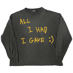Be Happy L/S Tee - Black - Front