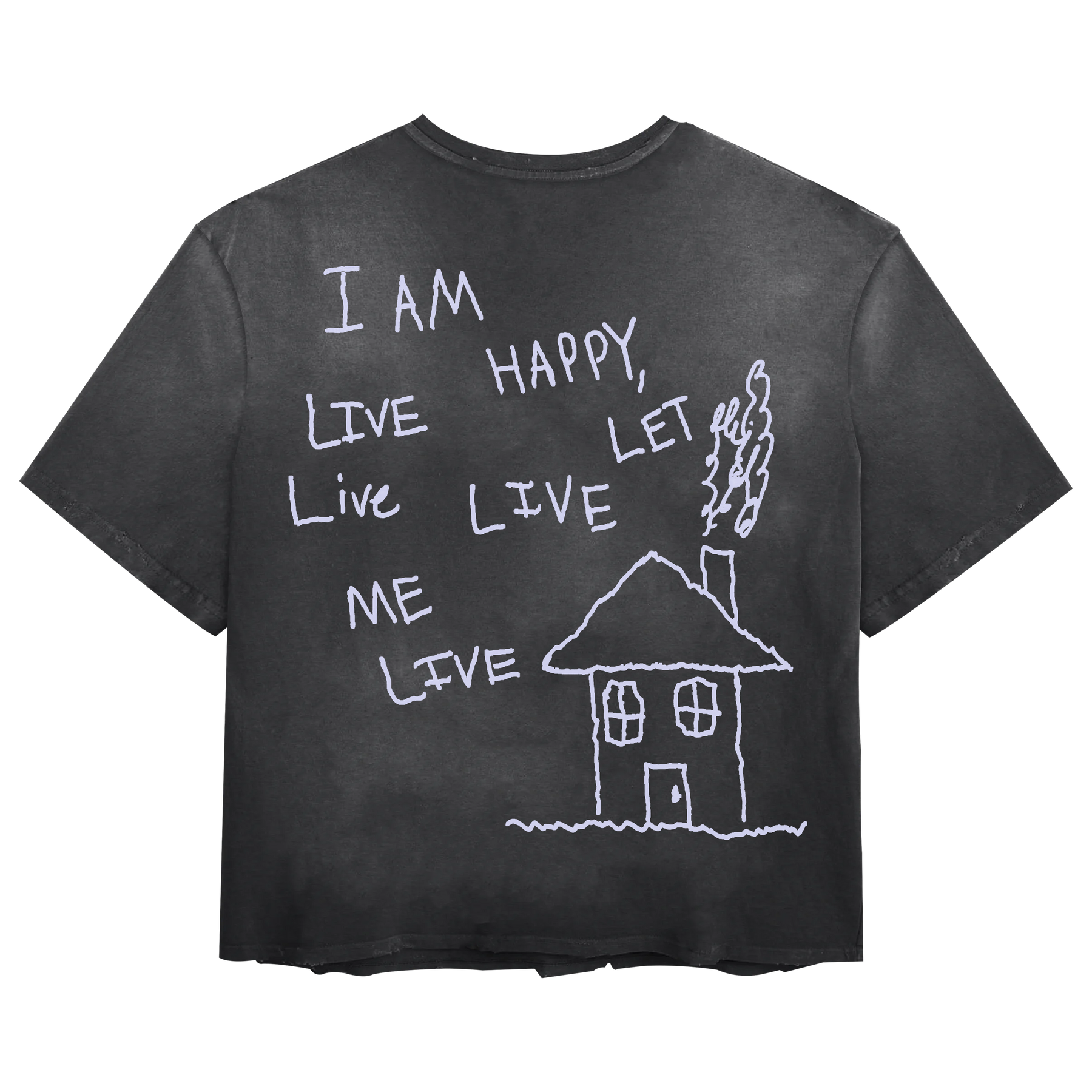 Be Happy Tee - Black - Back