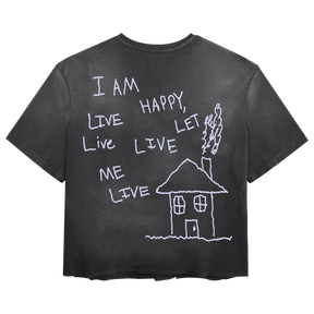 Be Happy Tee - Black - Back