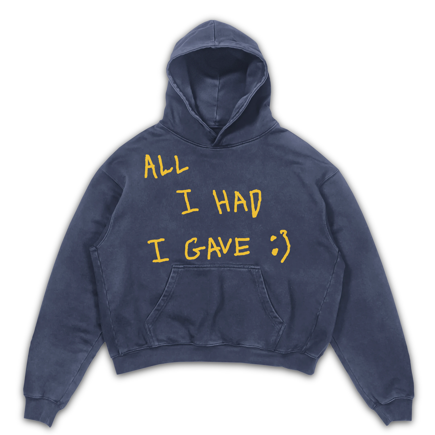 Be Happy Hoodie - Blue - Front