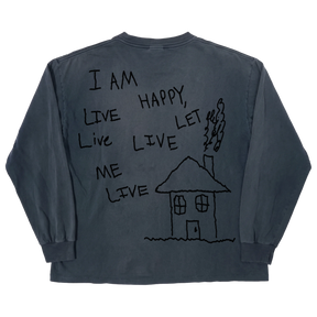 Be Happy L/S Tee - Blue - Back