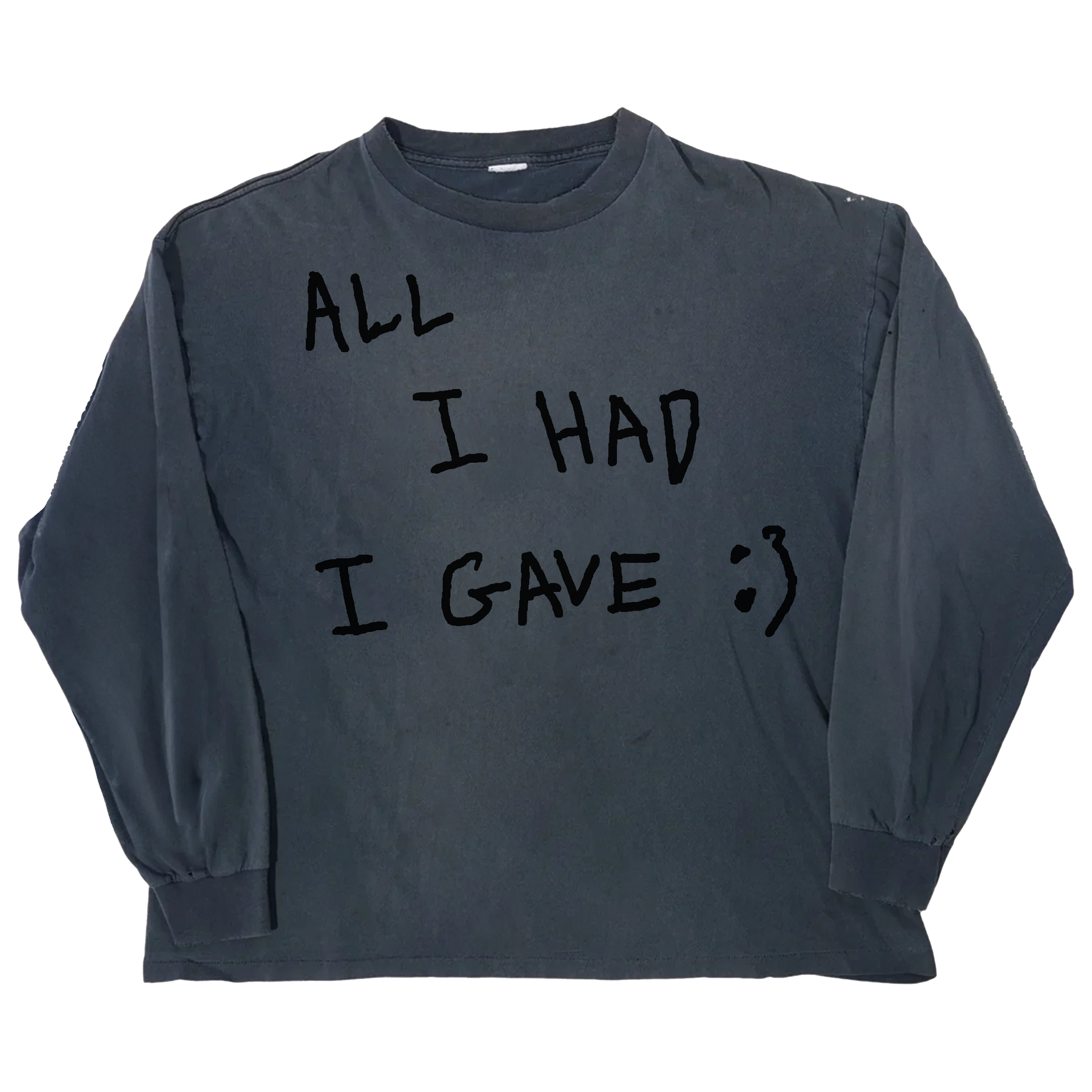 Be Happy L/S Tee - Blue - Front