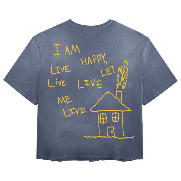 Be Happy Tee - Blue - Back