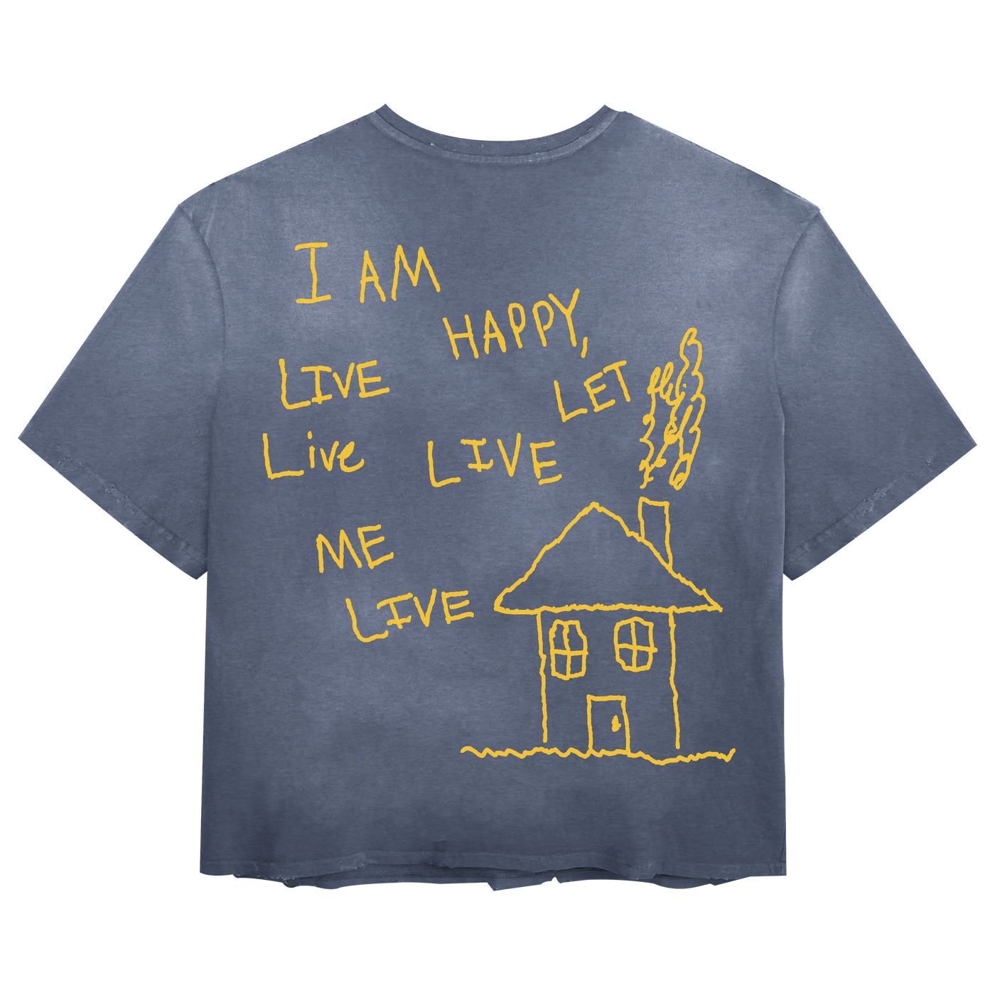 Be Happy Tee - Blue - Back
