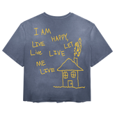 Be Happy Tee - Blue - Back