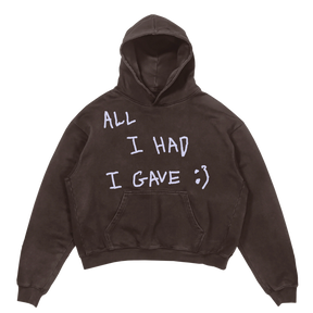 Be Happy Hoodie - Brown - Front