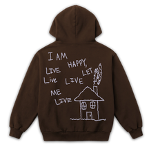 Be Happy Zip Up - Brown - Back