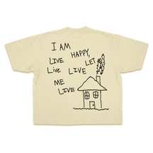 Be Happy Drop Tee - Cream - Back