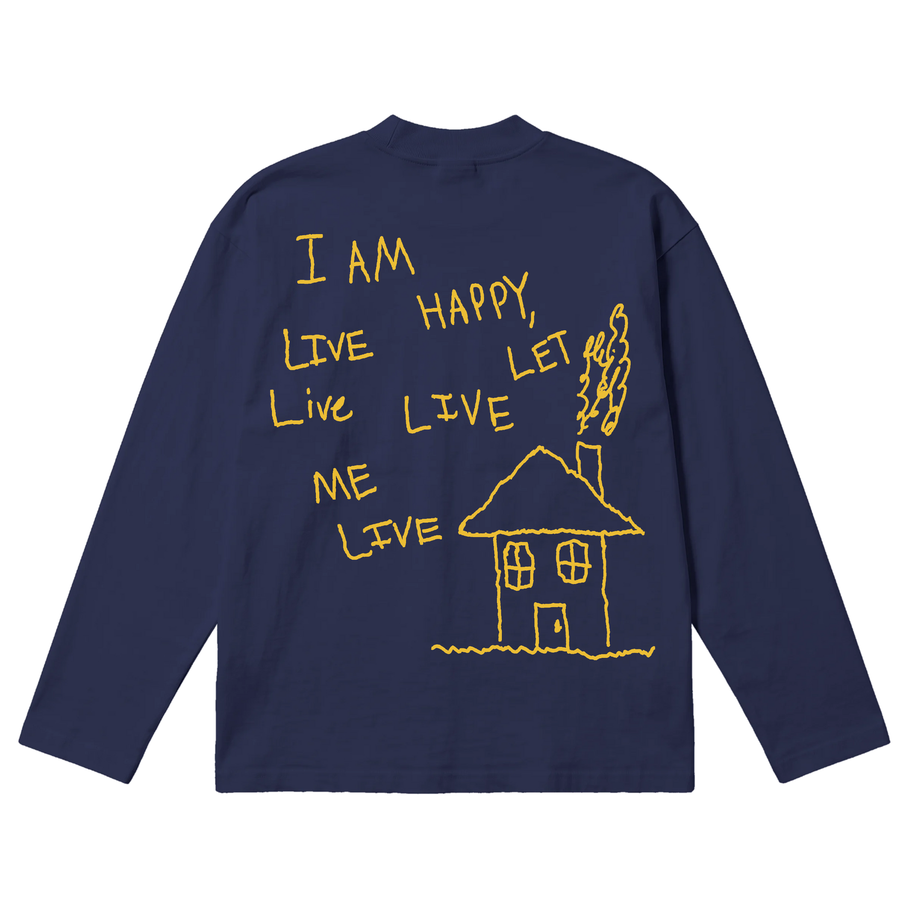 Be Happy Baggy L/S Tee - Blue - Back