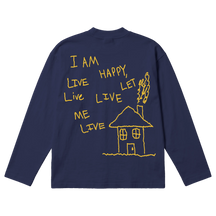 Be Happy Baggy L/S Tee - Blue - Back