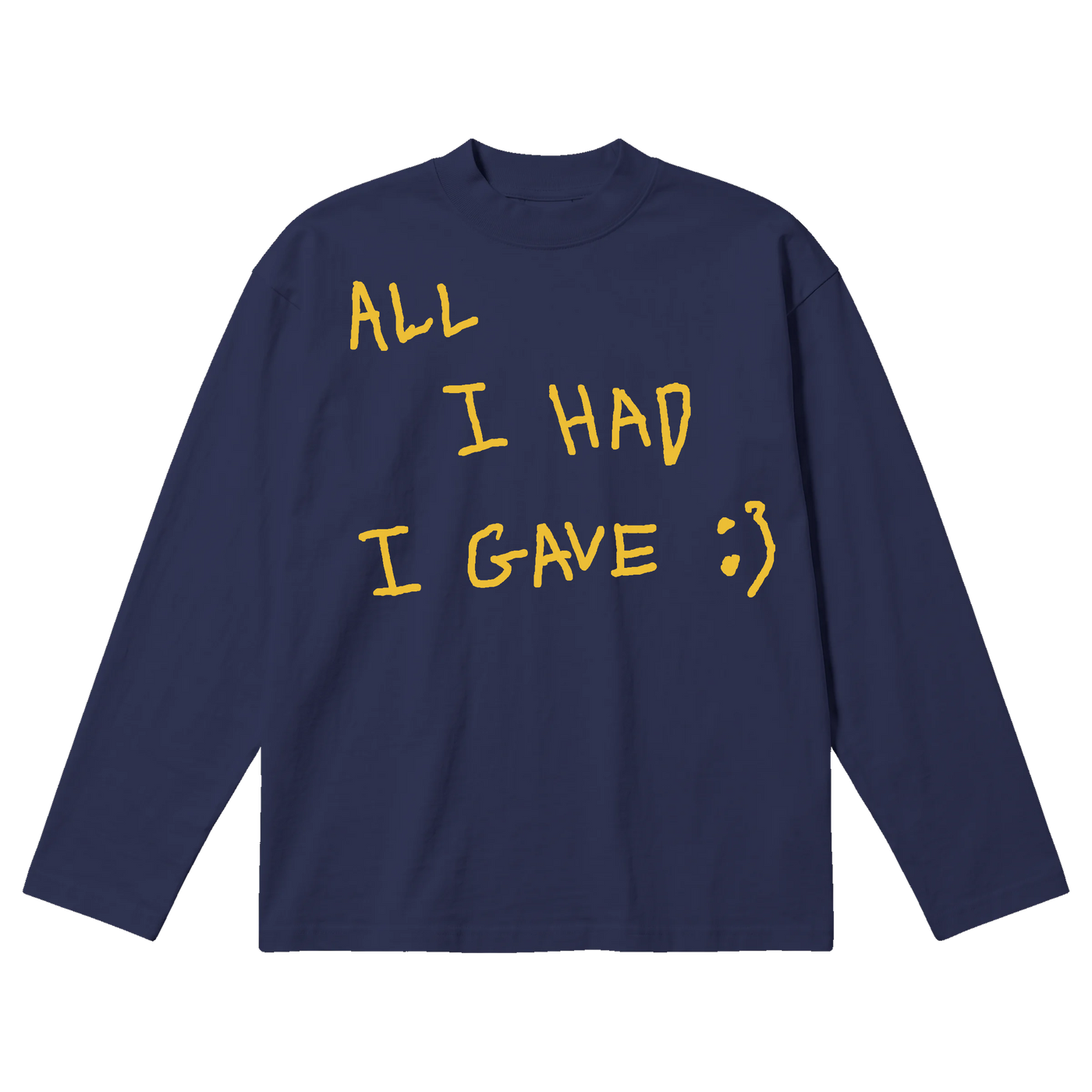 Be Happy Baggy L/S Tee - Blue - Front