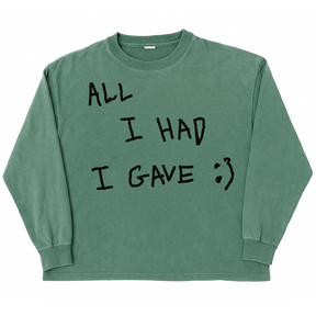 Be Happy L/S Tee - Green - Front