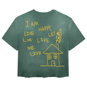 Be Happy Tee - Green - Back