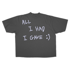 Be Happy Drop Tee - Grey - Front