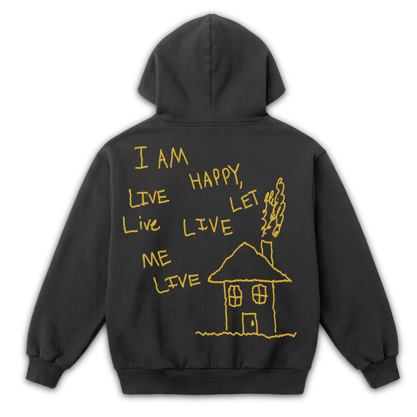 Be Happy Zip Up - Grey - Back