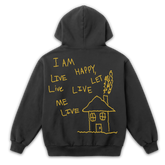 Be Happy Zip Up - Grey - Back