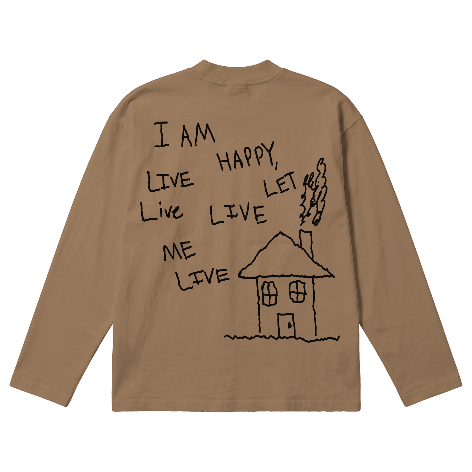 Be Happy Baggy L/S Tee - Latte - Back