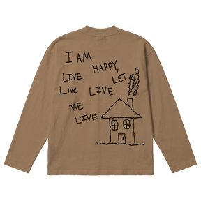 Be Happy Baggy L/S Tee - Latte - Back