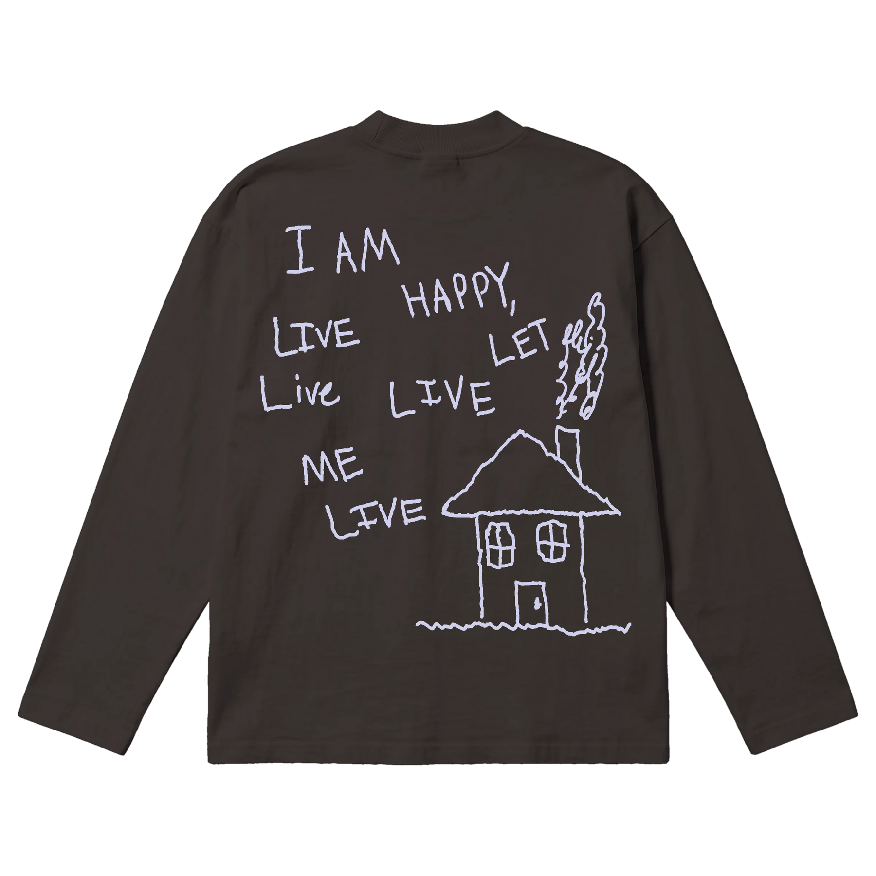 Be Happy Baggy L/S Tee - Off Black - Back