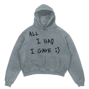 Be Happy Hoodie - Sage - Front