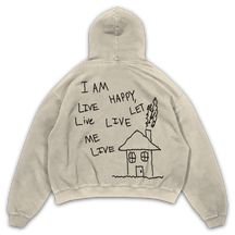 Be Happy Hoodie - Sand - Back