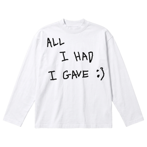 Be Happy Baggy L/S Tee - White - Front