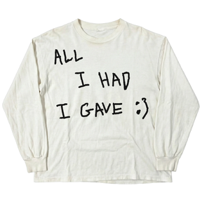 Be Happy L/S Tee - White - Front